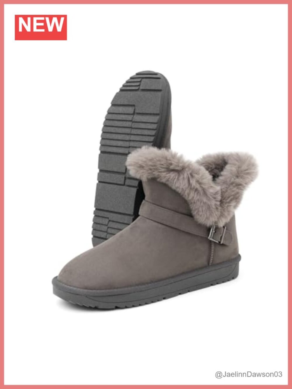 Women's Slip On Winter Boots Warm Faux Fur Lined Ankle Booties Non-Slip